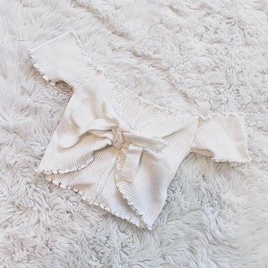 Tie Front Off Shoulder Crop Top